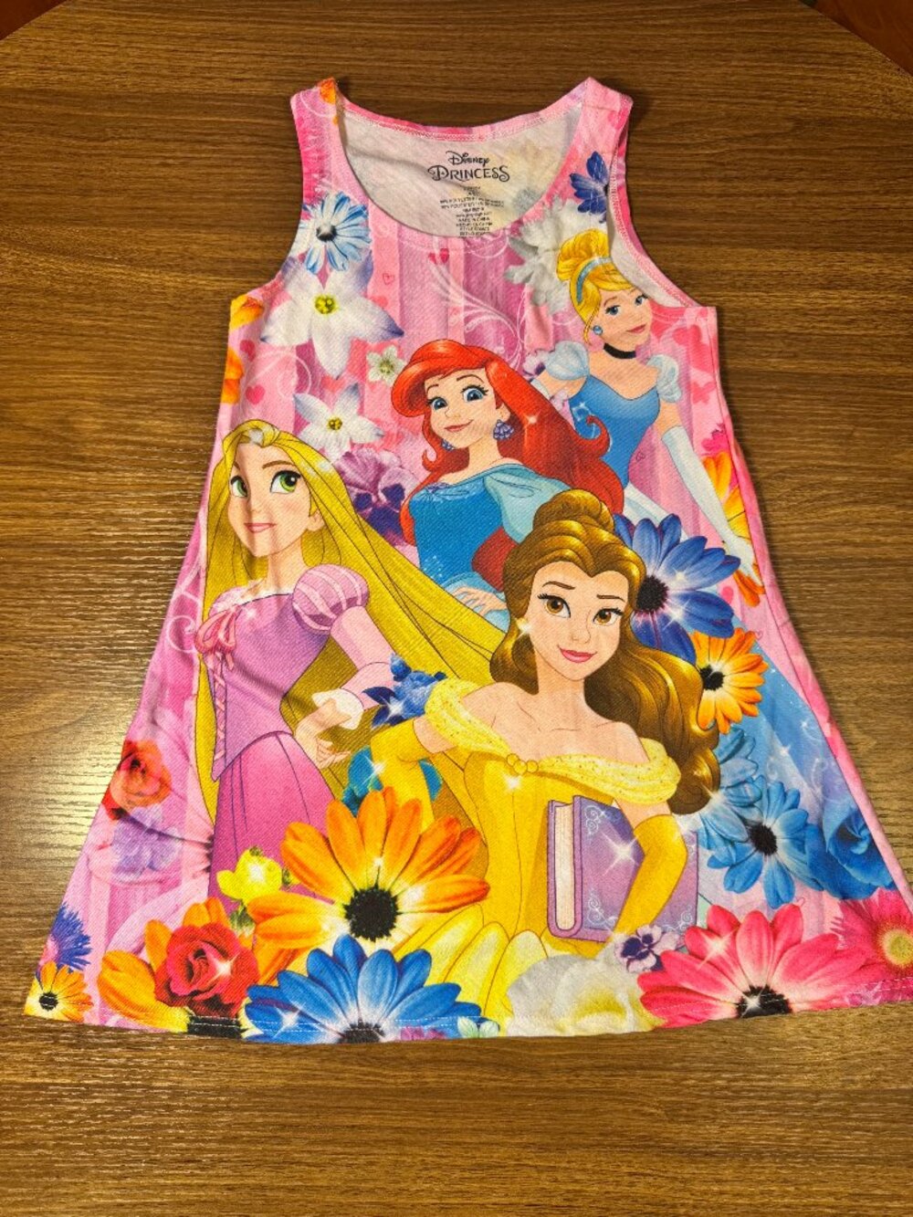 Disney Princess Floral All-Over Print Tank Top - Girls XS (4/5)